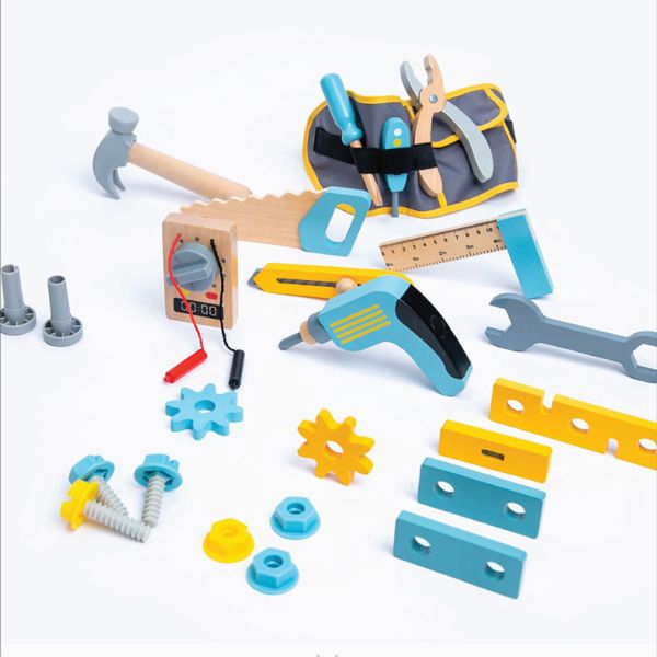 Wooden Toy Children Role Playing Engineer Set for Unisex Repairer Simulation Home Set