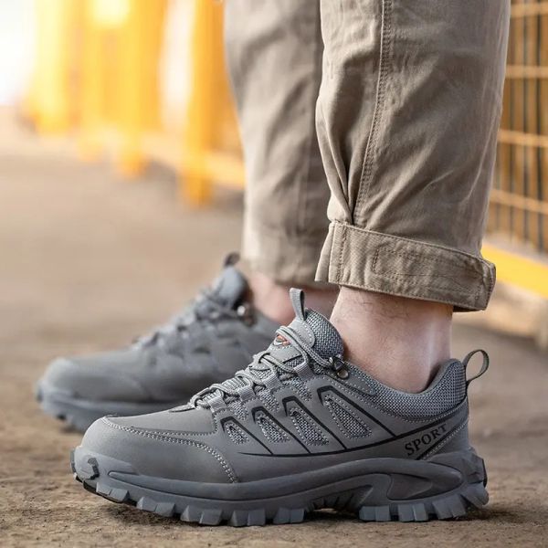 Gray Industrial Safety Shoes Micro Fiber Sport Fashion Safety Shoes Waterproof S3 Standard
