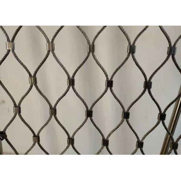 Black Oxidized Zoo Rope Netting 50*50mm Zoo Aviary Netting SS304 Cable Mesh