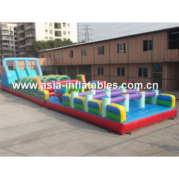 Outside Plato PVC Tarpaulin Inflatable Obstacle Challenges For Children