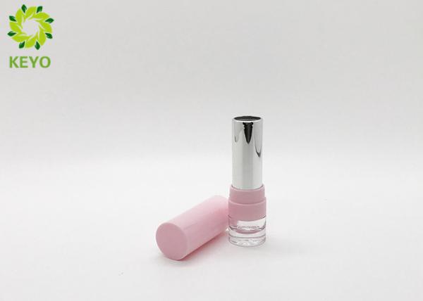 Pink Plastic Lipstick Tube Container , Round Empty Lipstick Cases Inner Cup 12.7mm