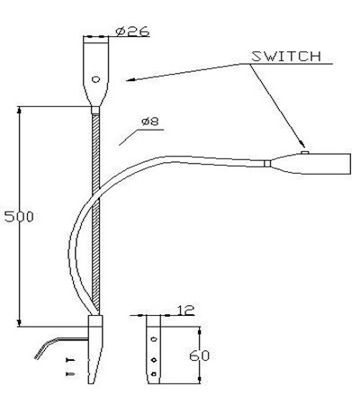 Caravan Bedroom LED Reading Light with Lightweight Design and Flexible Gooseneck