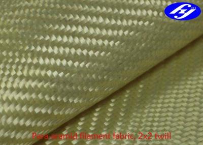 Fibra tecida de grande resistência de Kevlar Aramid do amarelo da sarja tela/2x2 de Aramid