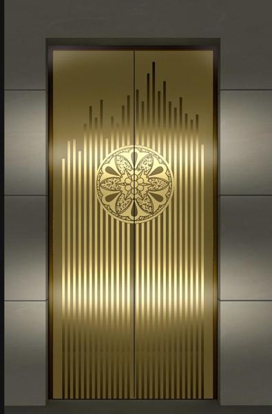 Gold Luxury Metal Door High Strength Corrosion Resistant Waterproof