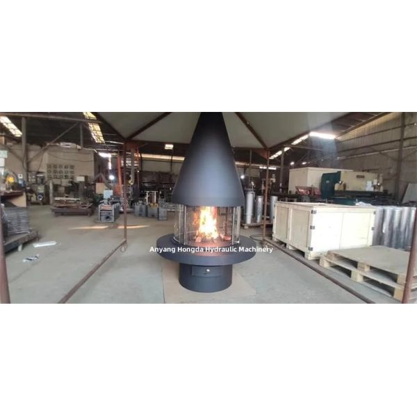 Western Style Central Wall Mounted Hanging Fireplace Wood Burning Stove With Glass