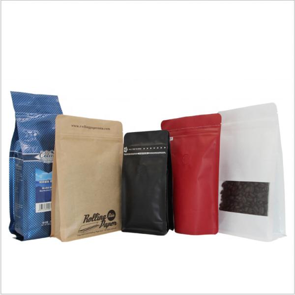 Bolsa de Stand Up Reusable Laminada sob medida Embalagem de alimentos de lado Bolsa de café de plástico de alumínio com válvula