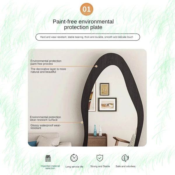 Современный дизайн стиль Серебряный гардероб входное зеркало для роскошного домашнего декора