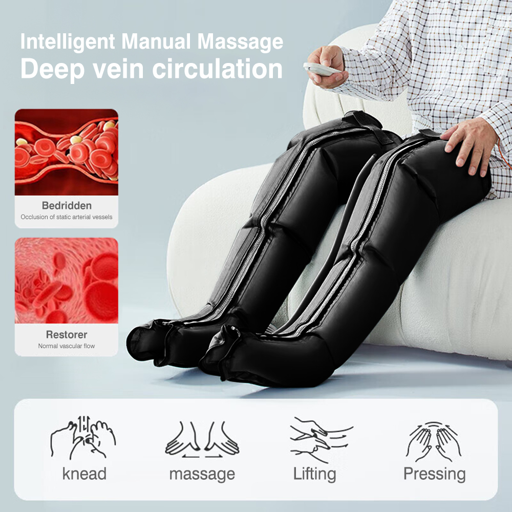 Cold Gel Compression Therapy Machine Dual Sports Recovery Boot Pain Relief for Leg & Knee Joint Leg Massager