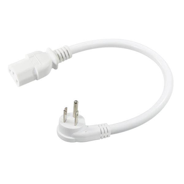 Right Angle NEMA 5-15P to C13 Power Cord 10A 125V