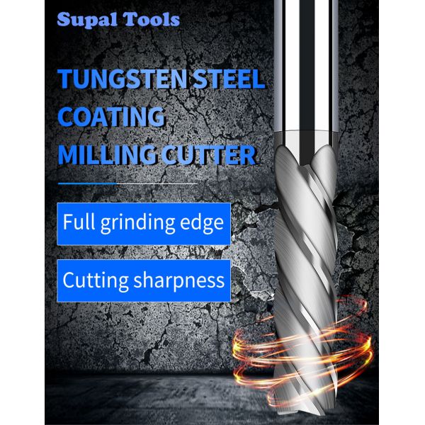 HRC50/55/60/65 4 Flute Carbide End Mill 3mm - 12mm Diameter For Stainless Steel