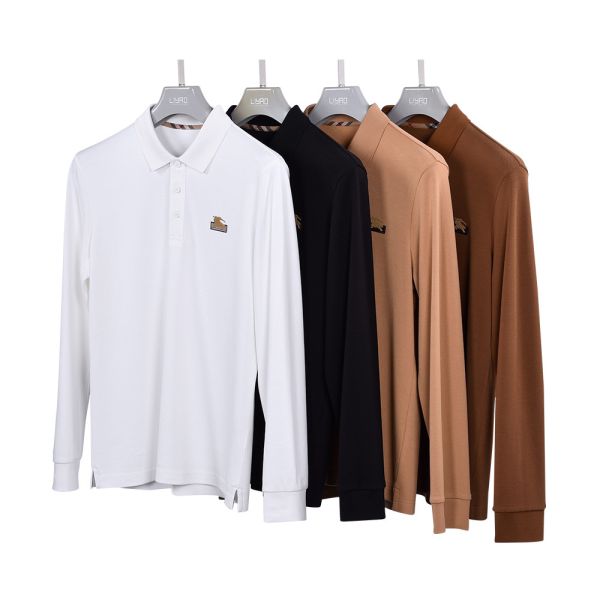 Изготовление логотипа на заказ 100%Вотка Белая роскошная длинная рукава поло рубашка для мужчин мальчики