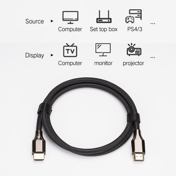 Hdmi  Cable HDR10 48Gbps HDMI Copper Cable 8K High Speed Black 1 2 3m