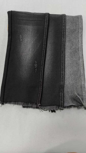 9.9oz ,76.2%Cotton  BLACK/BLACK 7+7x8/40 High quality Denim fabric  JSD3209A for fashion jeans