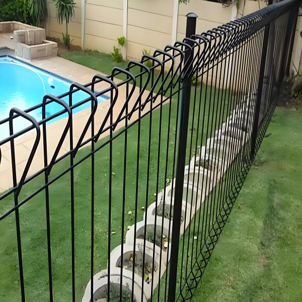 2.0m High Double Wire Welded Mesh Fence Panel PVC Coated Galvanized for High Security Perimeter