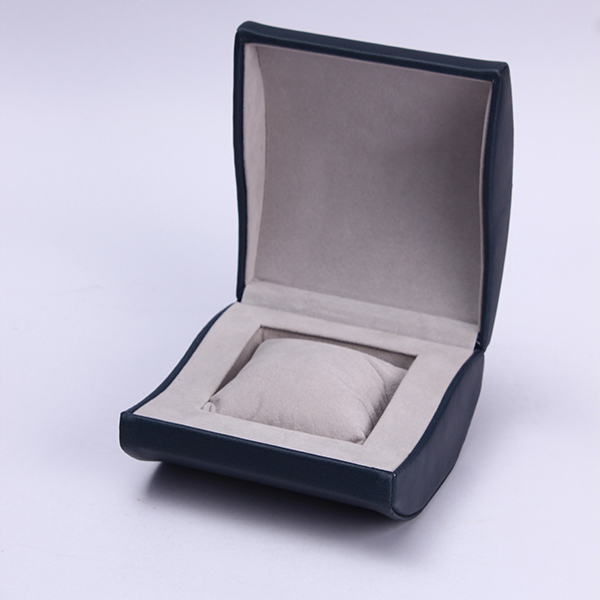 Hand Made Wrist Watch Storage Box , Soft Grey Velvet Lining Mens Leather Watch Case