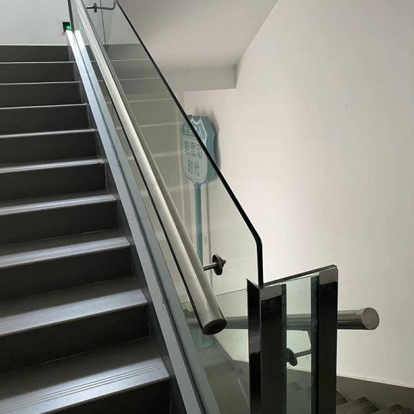 900mm / 1100mm Customized Handrail Glass Balustrade With 8mm - 17.5mm Glass Thickness