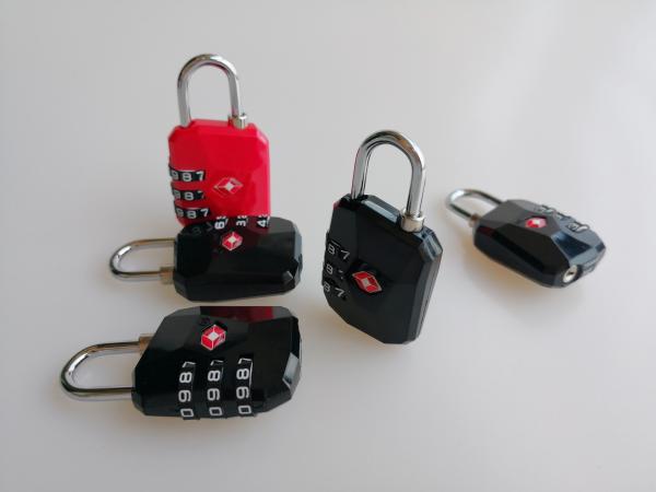TSA Approved Combination Lock / PC Body 3 Dial Combo Lock For Luggage Bag