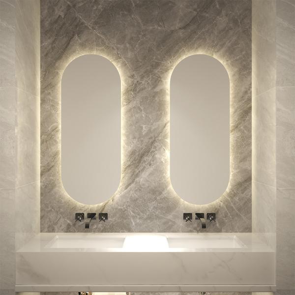 Lumière miroir LED de salle de bain de longueur personnalisable avec luminosité uniforme et fonction antibrouillard pour les hôtels et les appartements