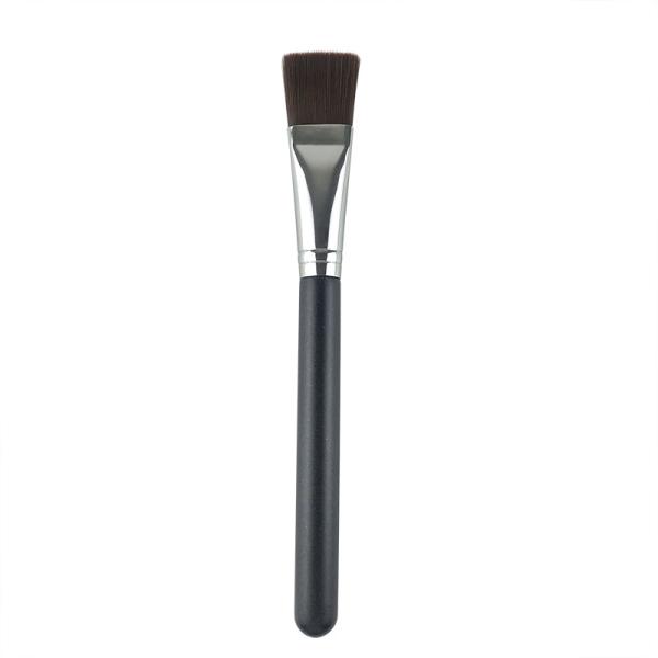 Flat Single Makeup Brush For Foundation And Mask Black Synthetic Hair