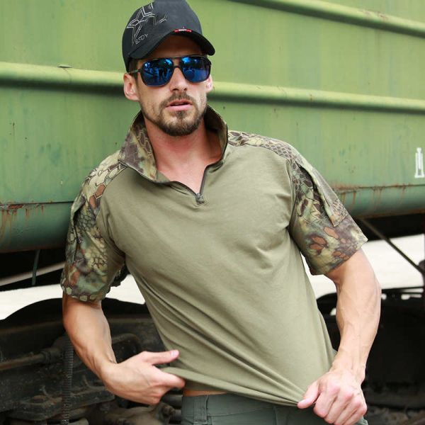 Green Python Camouflage Military Tactical Shirts S-5XL Woodland Frog Gear