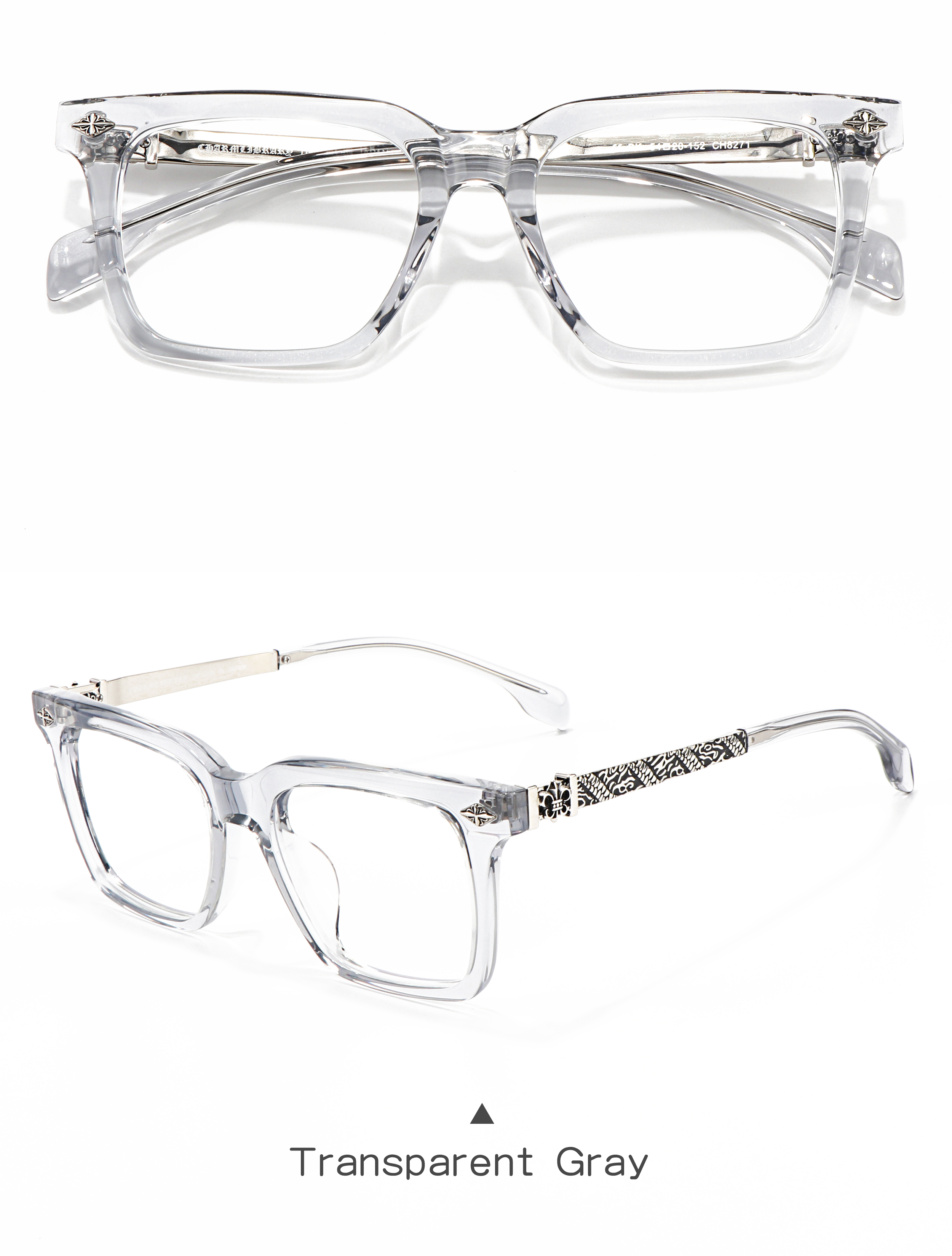 2025 Trending Optical Medical Eyewear Eyeglasses Frames Print Geometric Rectangle Lightweight Fast Delivery Unisex Y2k Glasses