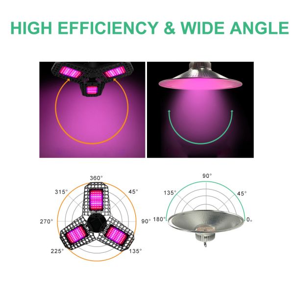 Складное СИД E27 E26 8000lm растет светлым для саженцев цветет Hydroponic