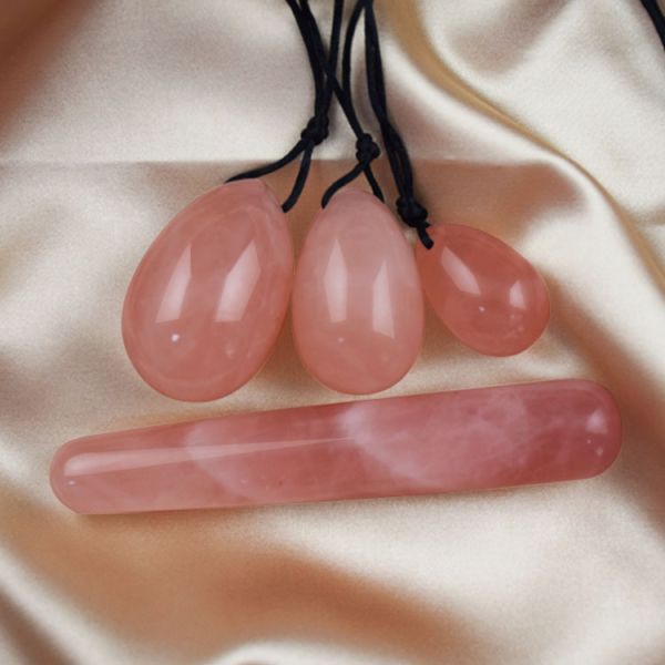 Natural Quartz Crystal Nephrite Jade Yoni Egg Set for Women Class I Vaginal Massage 4Pcs