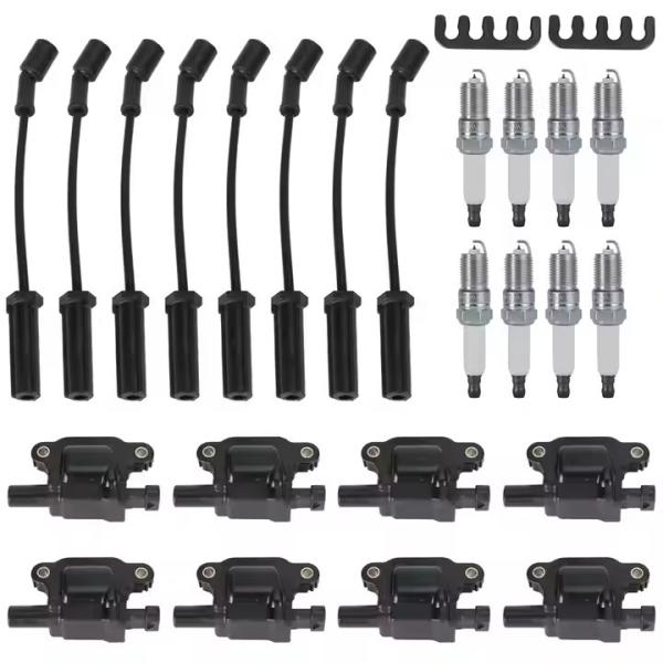 8PCS Square Ignition Coil Spark Plug Wires 12611424 8125706160 D510C UF413 12570616