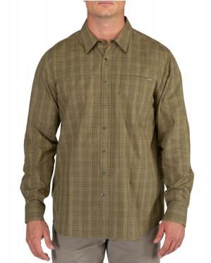 180 GSM Men Long Sleeve Shirt Cotton 65% Polyester 35% Checked Fabric