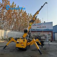 Moteur de couleur jaune de type 3 tonnes Construction Mini Spider Crane avec Fly Jib