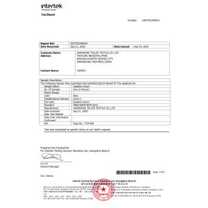 Shandong Teller Textile Co., Ltd. Сертификации