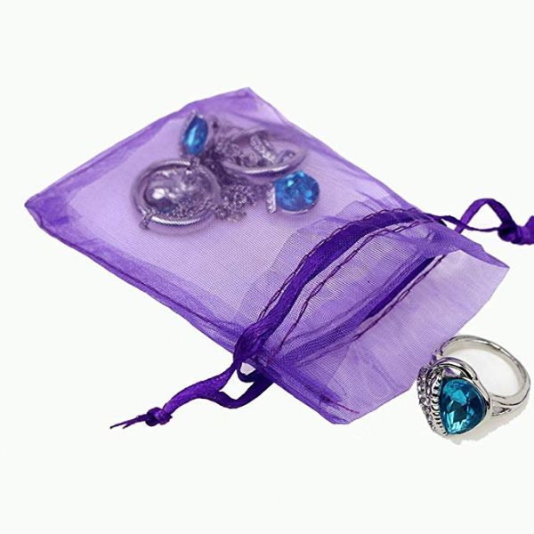 Organza Sheer Mini Mesh Drawstring Bags Beautiful Elegant  With Ribbon Strip