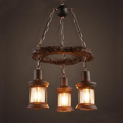 Rustiy Indoor Decoration Wood And Metal Pendant Light Ce Rohs Certification