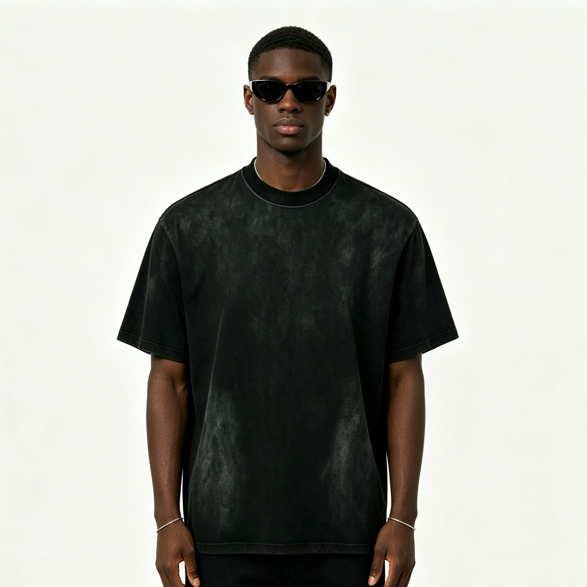 Men’s Vintage Washed Cotton T-Shirt 270GSM Oversized High Street Casual Tee