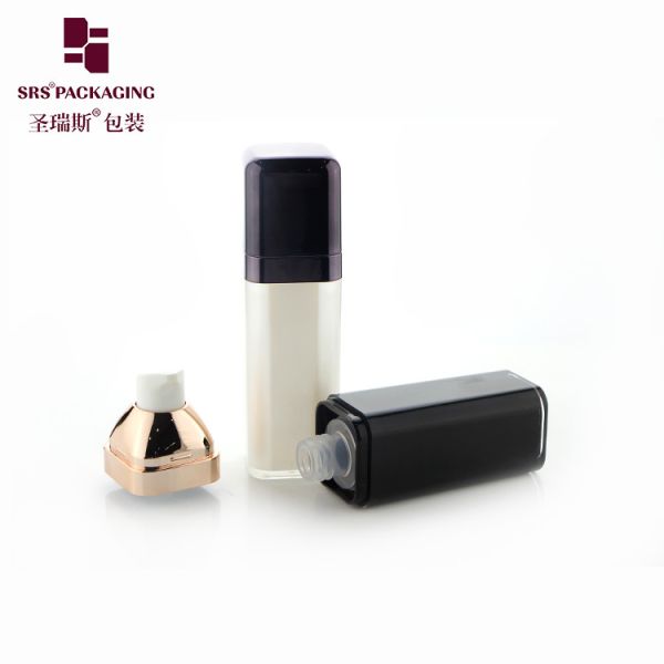 empty square shape acrylic double wall face cream airless lotion bottle