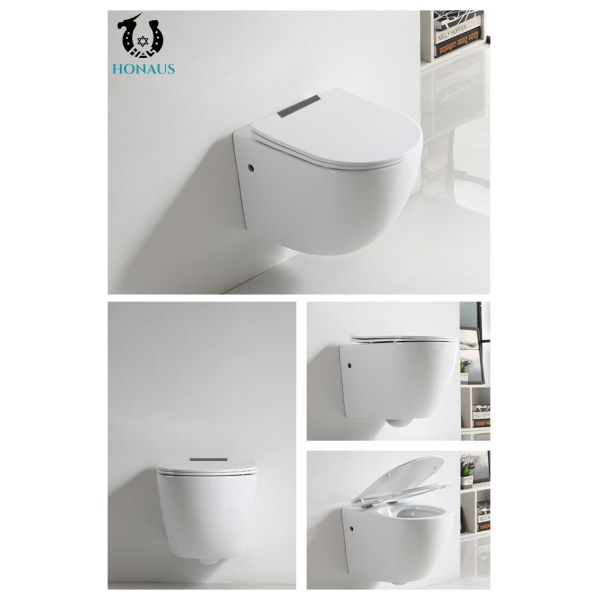 P Trap 180mm Compact Wall Hung Toilet Bowl Square Floating Toilet Bowl