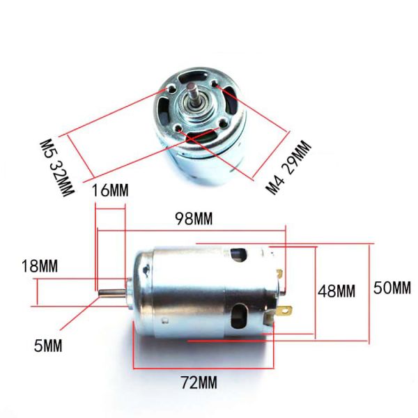 12V 24V Dual Ball Bearing Brushed DC Motor 895 775 795 High Power 300W For Power Tool