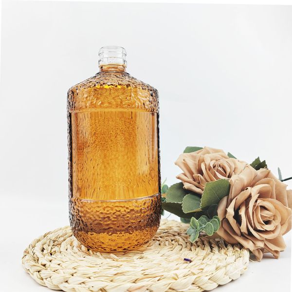 750ml Brown Glass Wine Bottle with Textured Surface Body Material Glass Clear Empty