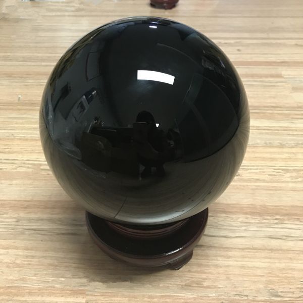 180mm Obsidian Ball Gemstone Sphere Carved Technique for Meditation Healing Divination Feng Shui
