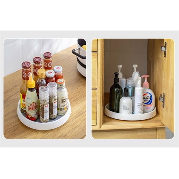 Plastic Kitchen Turntable Organizer for Spice Items and Fruit Placement Standing Type