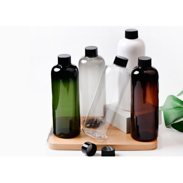 500ml Clear Amber  Black Plastic Lotion Bottle For Skincare Packaging