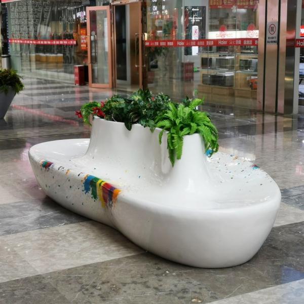 Cadeiras de mesa de fibra de vidro leves para centros comerciais jardinagem Móveis de fibra de vidro