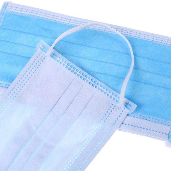 3 ply Nonwoven Blue white Medical Surgical Face Mask For Bacteria prevention