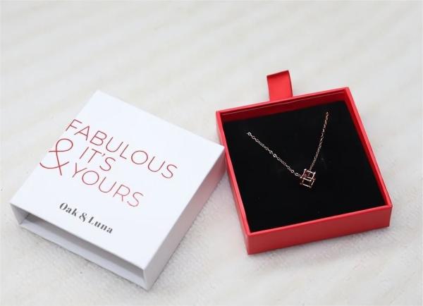 EVA Insert Ribbon Custom Logo Drawer Paper Packing Box For Jewelry