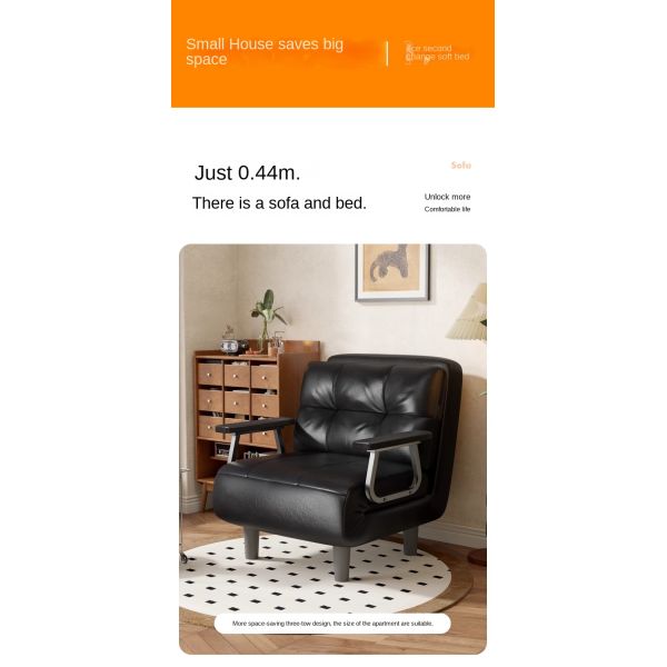 Vintage Multi-functional Foldable and Extendable Sofa Bed Three Modes Leisure Sofa Chair Single Cloud Sofa Bed for Living Room