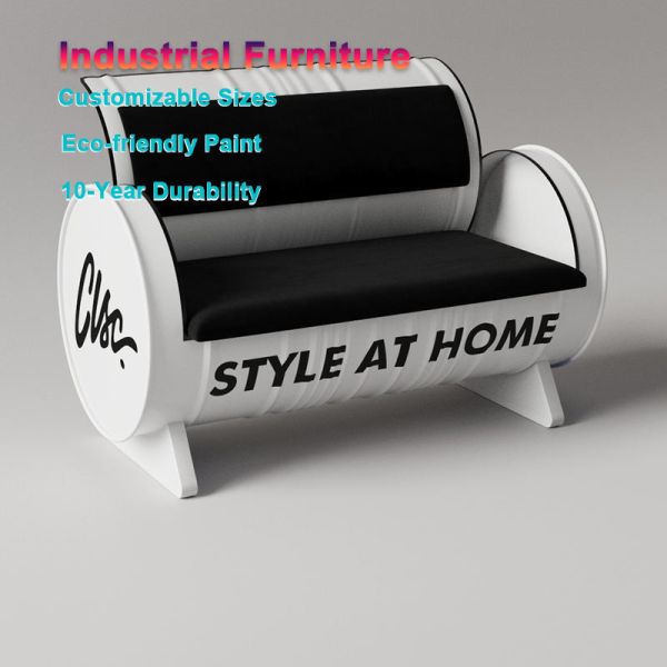 Customized Barrel Couch Two Seat Wrought Iron Couch For Small Apartment Living Room Balcony