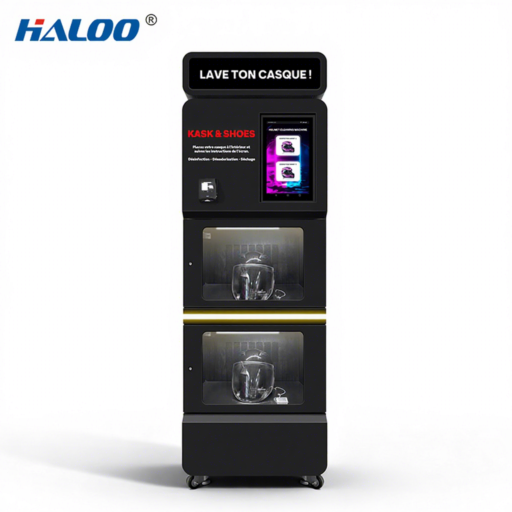 Haloo vending machine supplier double door helmet cleaner metal material Match