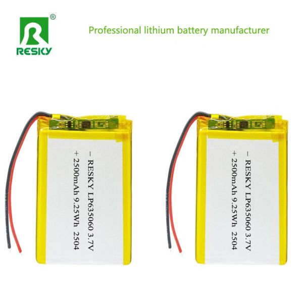 Power Lifepo4 Battery 635060 3.7v 2500mAh 9.25wh Rechargeable Square Lipo Li-polymer Batteries