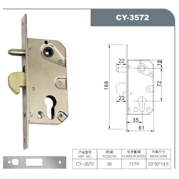 Cerradura de puerta de aluminio Durabilidad Antiderobio Estándar A y tipo Deadlatch para un rendimiento duradero