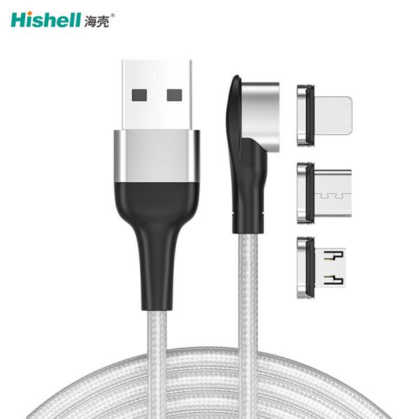 Multicolor 3A USB Magnetic Data Cable , Antiwear Magnetic Cell Phone Cords